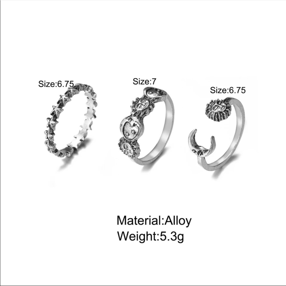 New moon star rusty rings - Picture 4 of 4